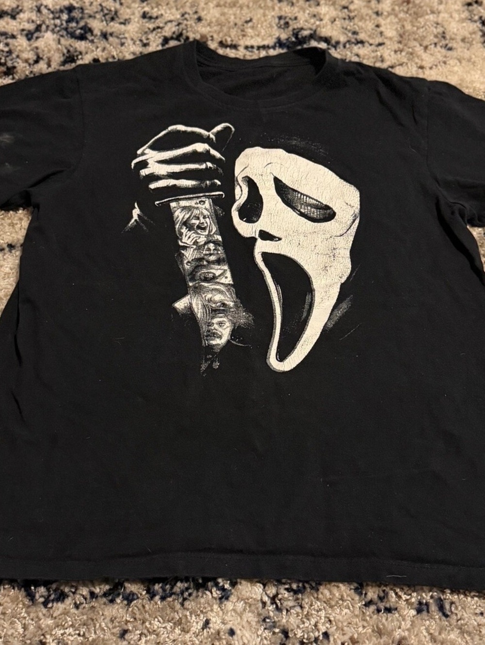 Scream Ghostface Black T-Shirt Size L Horror Movie Graphic Tee